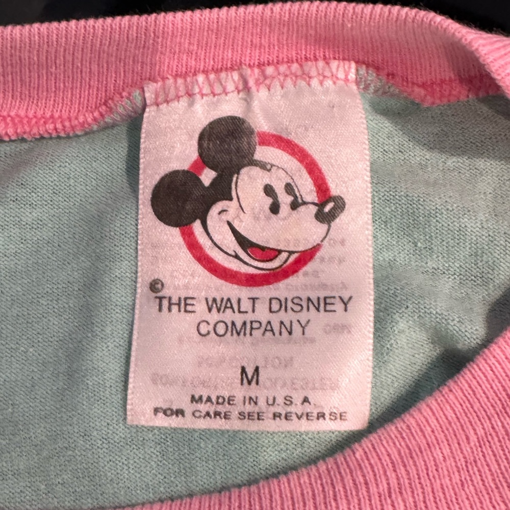 Vintage 1990s Disney Mickey and Minnie Colorblock T-Shirt - Picture 4 of 4